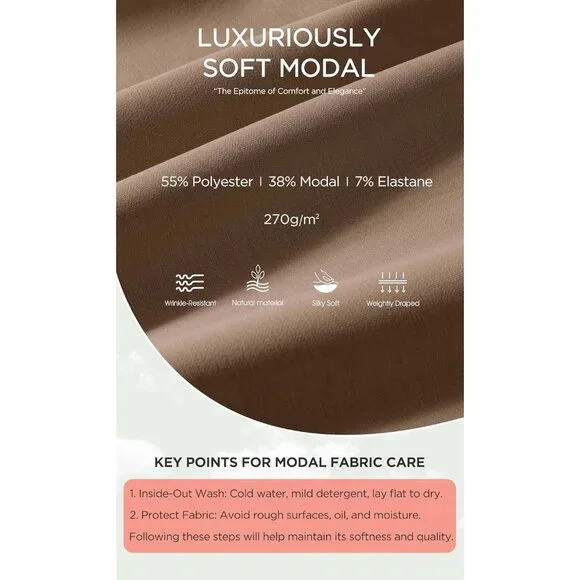 Women's Nutria Back Slit High Waist Casual Long Pencil Modal Soft Maxi Skirt - Picture 5 of 5